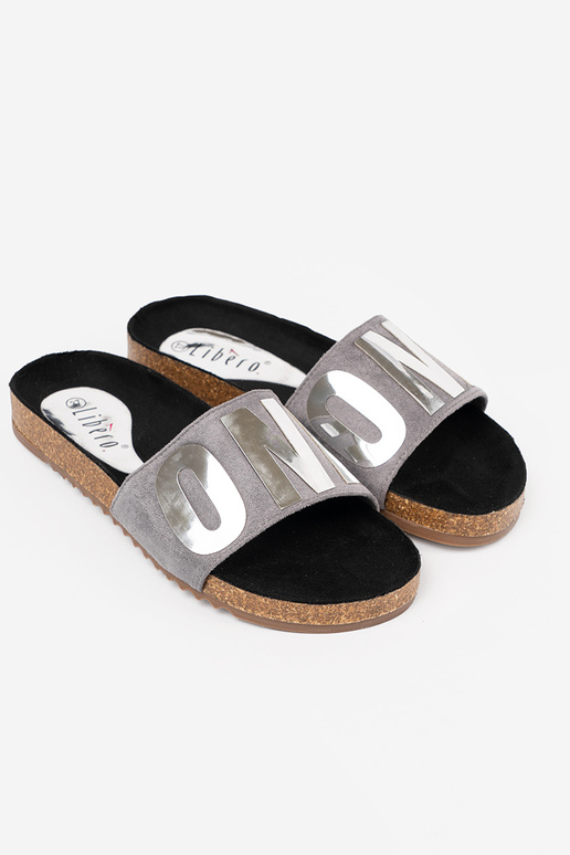 Slippers z metallicm naprintingiem ONE