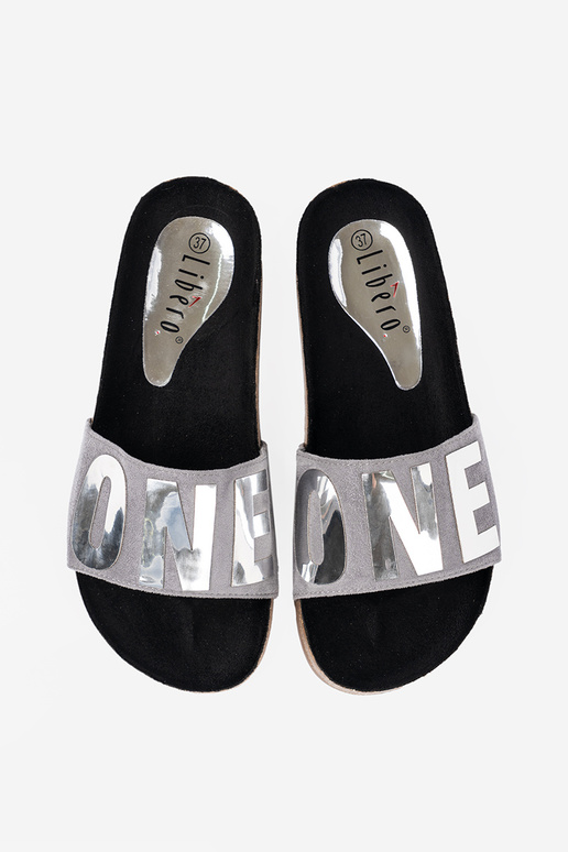 Slippers z metallicm naprintingiem ONE