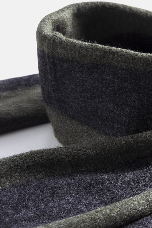 Zielono-szary szal z frędzlami Lana