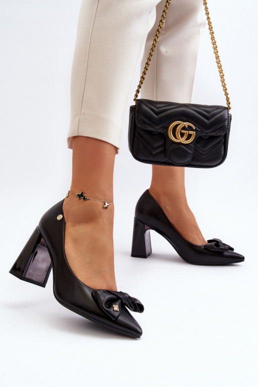 Black Bow Pump Heels by Ariemessa Black Bow Pump Heels by Ariemessa