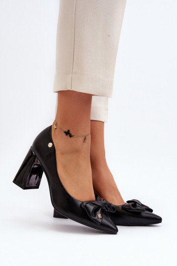 Black Bow Pump Heels by Ariemessa 2