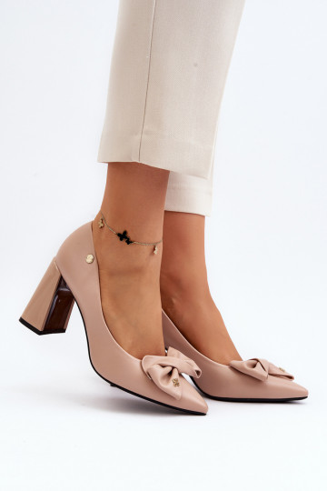 Pumps With Bow On Stiletto Beige Ariemessa 2