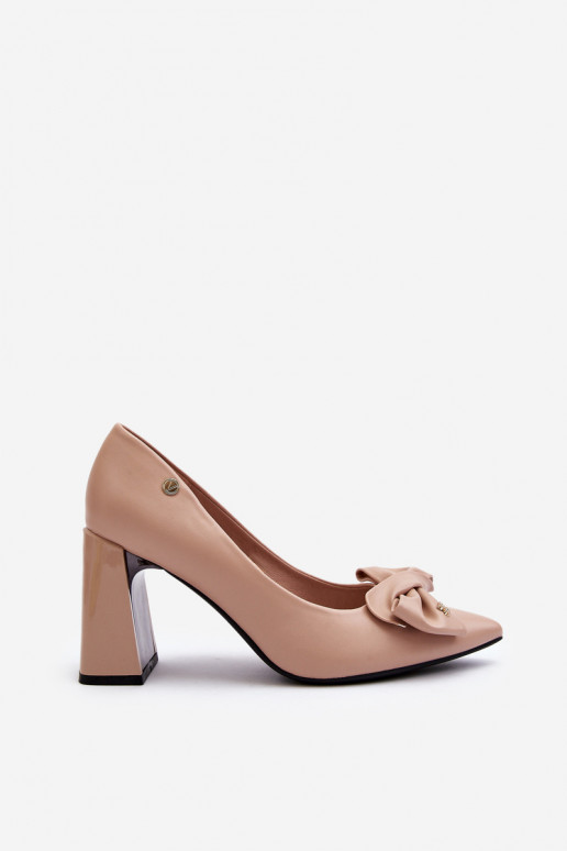 Pumps With Bow On Stiletto Beige Ariemessa