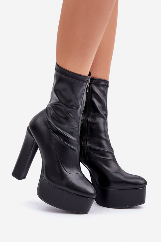 High Heel And Platform Boots Black Tennira High Heel And Platform Boots Black Tennira