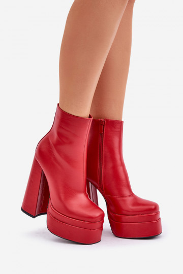 Boots On Massive Platform And Heel Insulated Red Selahra 2
