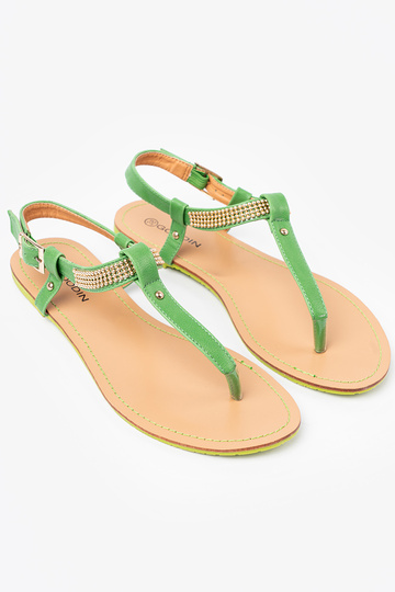sandals flip-flops ze goldenm zdobieniem
