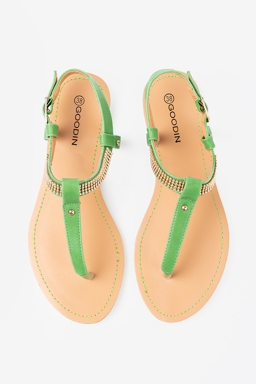 sandals flip-flops ze goldenm zdobieniem