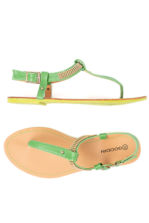 sandals flip-flops ze goldenm zdobieniem