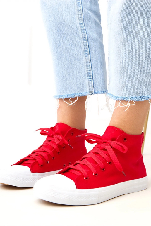 Czerwone wysokie trampki Ghanem