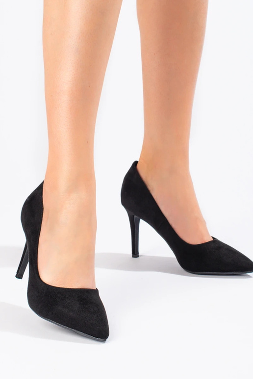 of suede black High heels