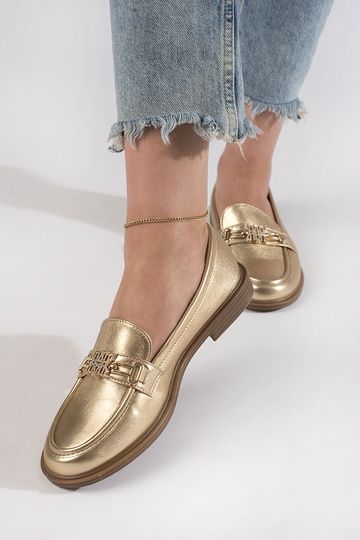 gold color stylish INomens moccasins 2