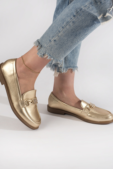 gold color stylish INomens moccasins