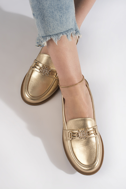 gold color stylish INomens moccasins