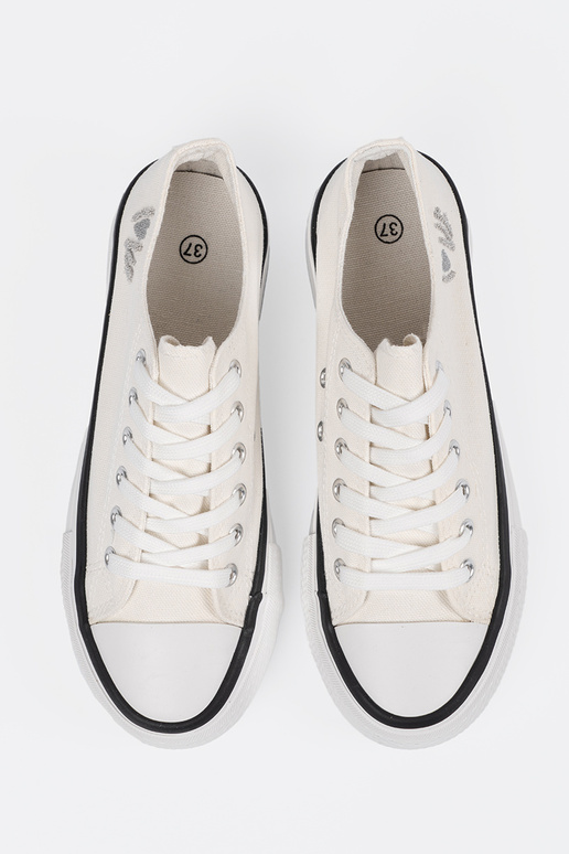 casual shoes Inhite color Inith the inscription Love