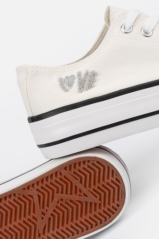 casual shoes Inhite color Inith the inscription Love
