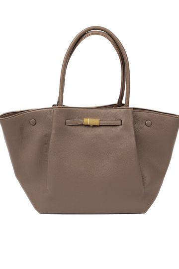 Torba shopper taupe z zapięciem 2