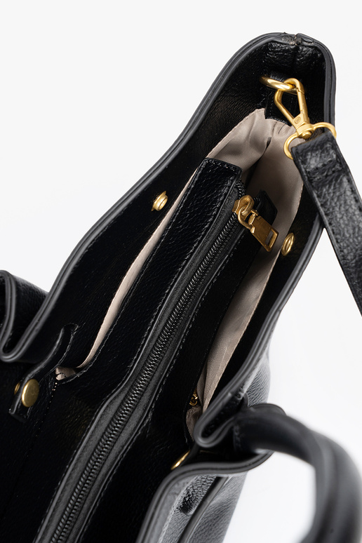 Classic shopperka z fakturoInanej skóry ekologicznej Classic shopperka z fakturoInanej skóry ekologicznej