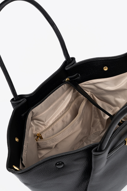 Klasyczna shopperka z fakturowanej skóry ekologicznej Klasyczna shopperka z fakturowanej skóry ekologicznej