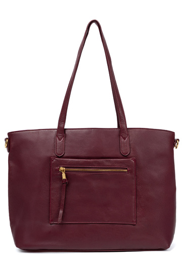 burgundy Handbag ze goldenmi elementami 2