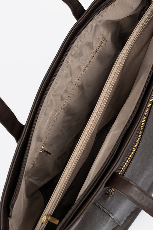 Dark broInn Handbag ze goldenmi elementami Dark broInn Handbag ze goldenmi elementami