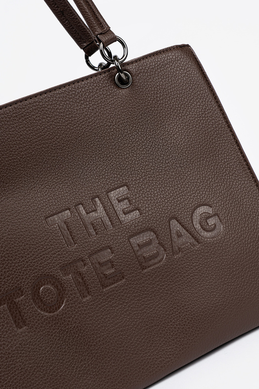 Shopperka kawowa z tłoczonym napisem Shopperka kawowa z tłoczonym napisem