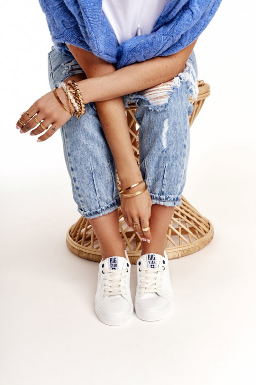 Women's Leather Sneakers BIG STAR BB274211 White Navy