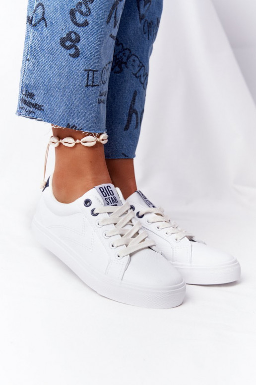 Women's Leather Sneakers BIG STAR BB274211 White Navy
