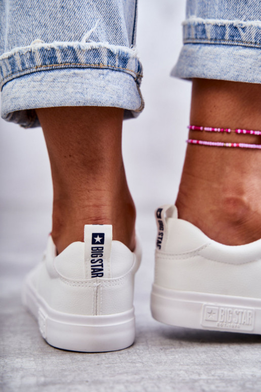 Women's Low Leather Sneakers Big Star KK274005 White