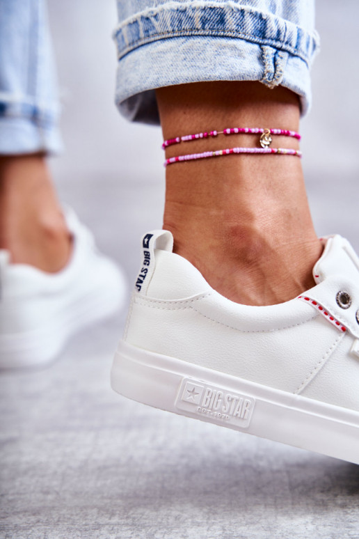 Women's Low Leather Sneakers Big Star KK274005 White