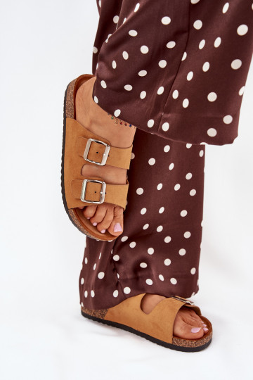 Women's Cork Platform Sandals With Buckles Camel Livara