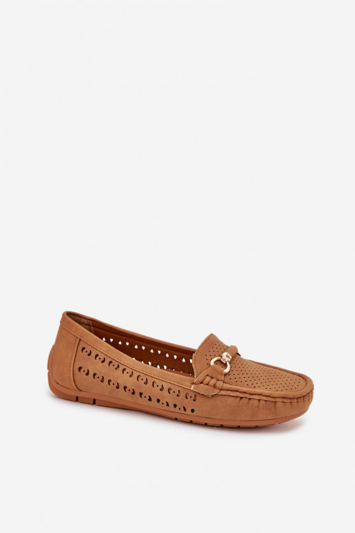 Ladies Moccasins With Cutouts And Decoration Camel Kaydance Ladies Moccasins With Cutouts And Decoration Camel Kaydance