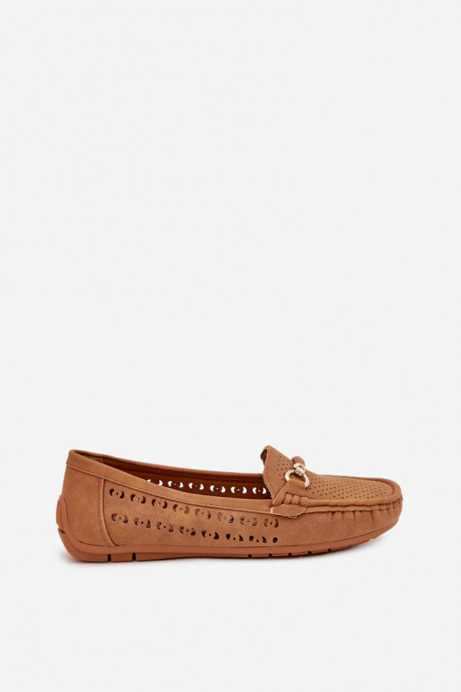 Ladies Moccasins With Cutouts And Decoration Camel Kaydance Ladies Moccasins With Cutouts And Decoration Camel Kaydance