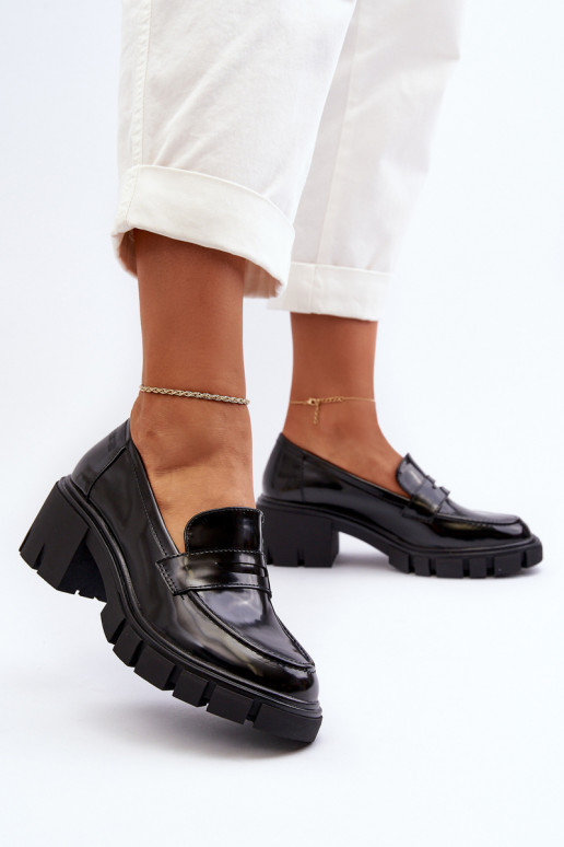 Women's Loafers on Chunky Heel Big Star NN274055 Black Women's Loafers on Chunky Heel Big Star NN274055 Black