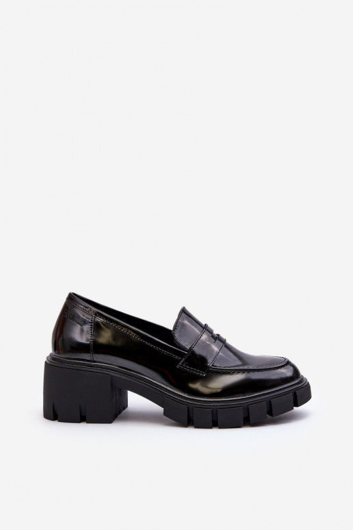 Women's Loafers on Chunky Heel Big Star NN274055 Black Women's Loafers on Chunky Heel Big Star NN274055 Black
