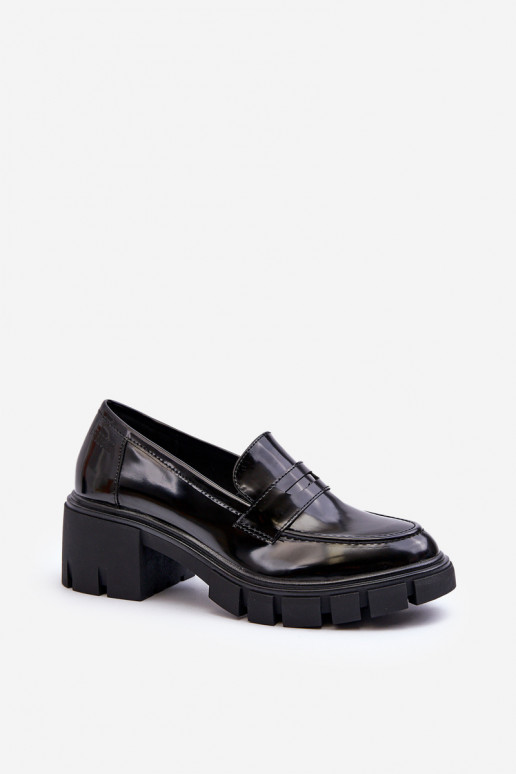 Women's Loafers on Chunky Heel Big Star NN274055 Black Women's Loafers on Chunky Heel Big Star NN274055 Black