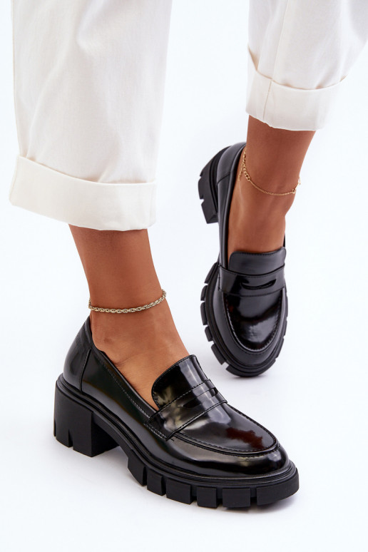 Women's Loafers on Chunky Heel Big Star NN274055 Black Women's Loafers on Chunky Heel Big Star NN274055 Black