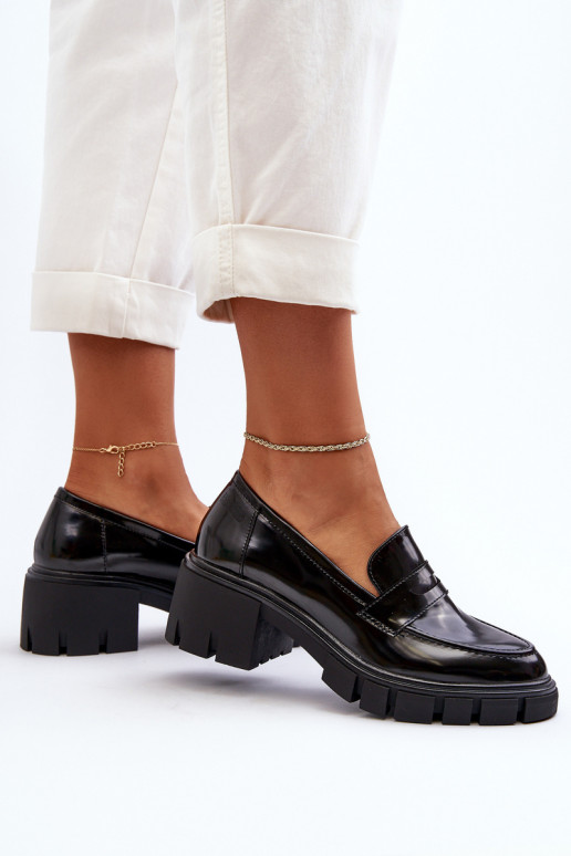 Women's Loafers on Chunky Heel Big Star NN274055 Black Women's Loafers on Chunky Heel Big Star NN274055 Black