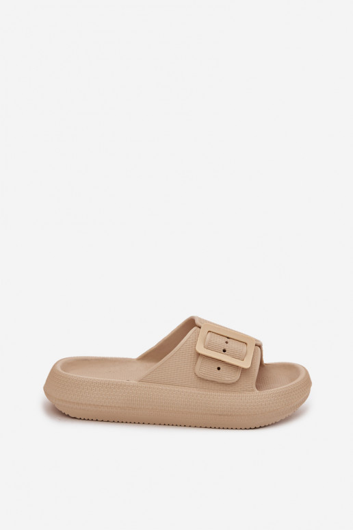 Women's Foam Slippers With Buckle Vinceza 75207 Beige Women's Foam Slippers With Buckle Vinceza 75207 Beige
