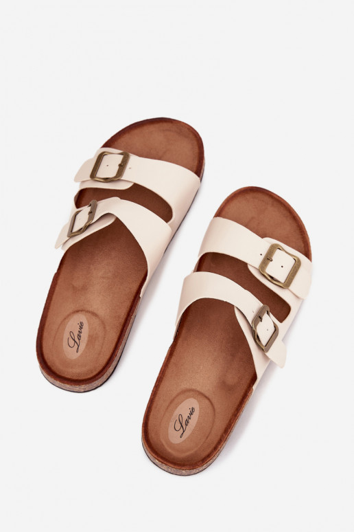 Women's Cork Platform Slippers With Buckles Beige Vesina Women's Cork Platform Slippers With Buckles Beige Vesina