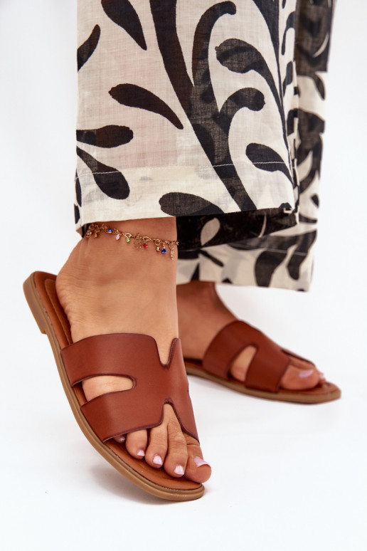 Women's Flat Sandals With Cutouts Camel Salyra Women's Flat Sandals With Cutouts Camel Salyra