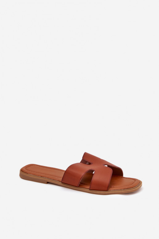 Women's Flat Sandals With Cutouts Camel Salyra Women's Flat Sandals With Cutouts Camel Salyra