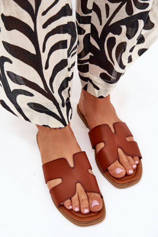 Women's Flat Sandals With Cutouts Camel Salyra Women's Flat Sandals With Cutouts Camel Salyra