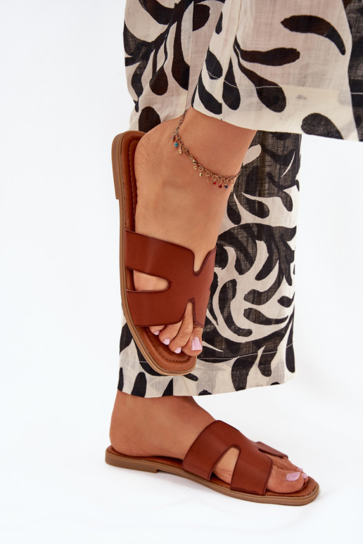 Women's Flat Sandals With Cutouts Camel Salyra Women's Flat Sandals With Cutouts Camel Salyra
