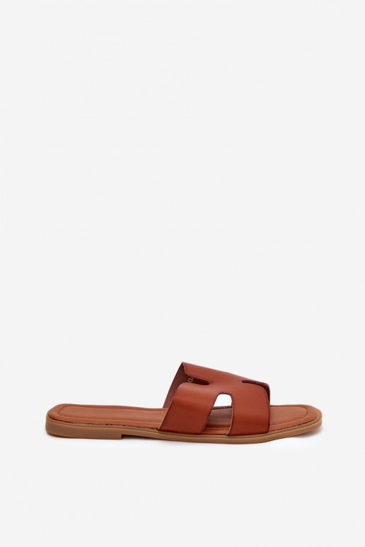 Women's Flat Sandals With Cutouts Camel Salyra Women's Flat Sandals With Cutouts Camel Salyra