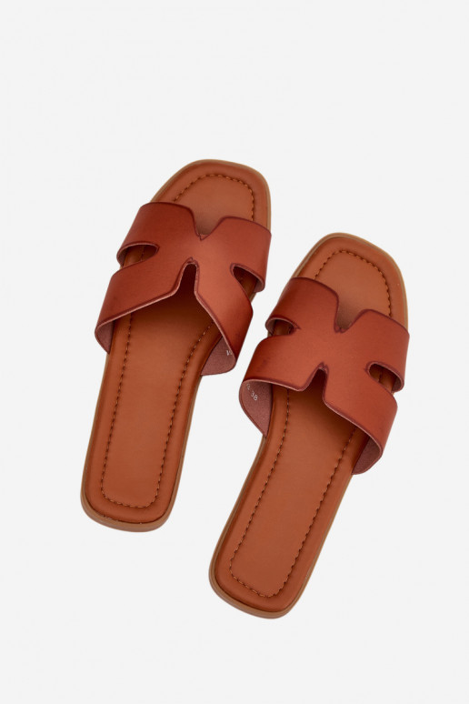 Women's Flat Sandals With Cutouts Camel Salyra Women's Flat Sandals With Cutouts Camel Salyra