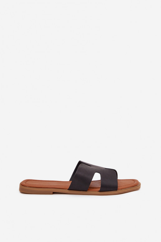Women's Flat Sandals With Cutouts Black Salyra Women's Flat Sandals With Cutouts Black Salyra