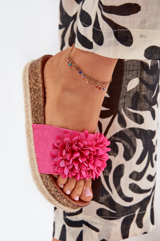 Womens platform sandals with decorative flowers fuchsia Tessara Womens platform sandals with decorative flowers fuchsia Tessara