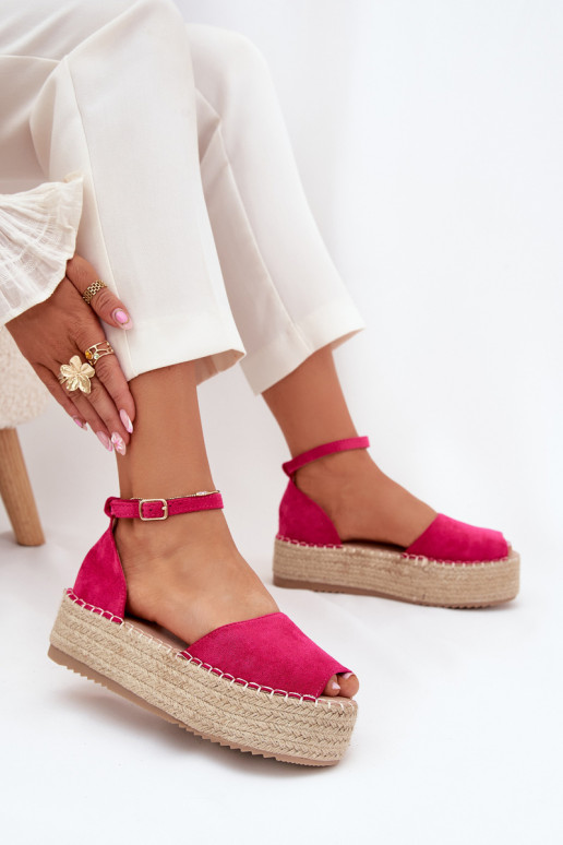 Sandały Espadryle Damskie Na PlatformiewithPlecionką Fuksja Selise Sandały Espadryle Damskie Na PlatformiewithPlecionką Fuksja Selise