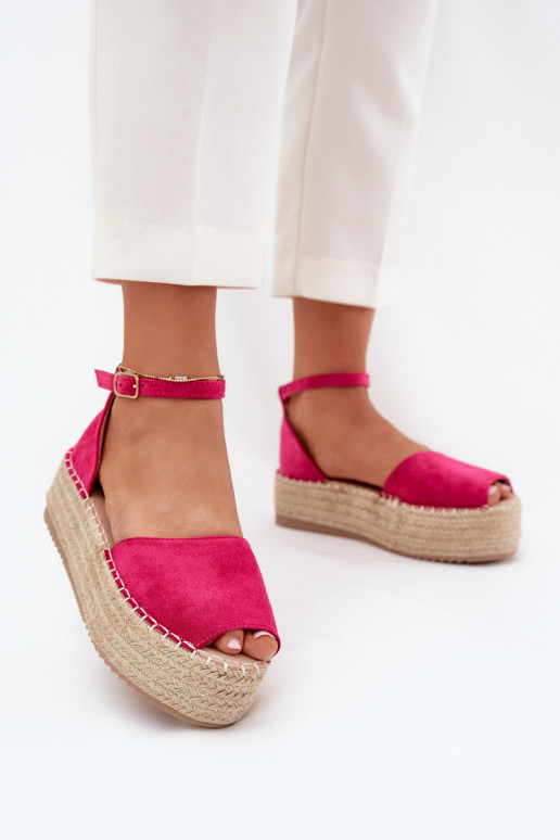 Sandały Espadryle Damskie Na PlatformiewithPlecionką Fuksja Selise Sandały Espadryle Damskie Na PlatformiewithPlecionką Fuksja Selise