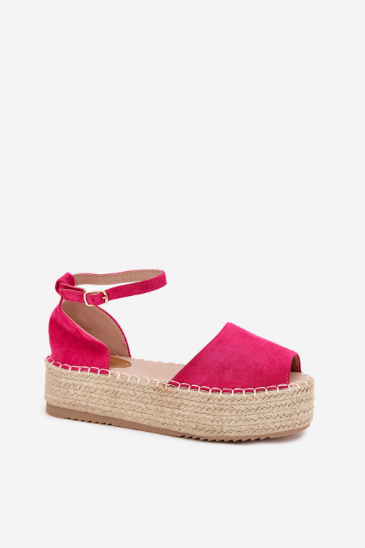 Sandały Espadryle Damskie Na PlatformiewithPlecionką Fuksja Selise Sandały Espadryle Damskie Na PlatformiewithPlecionką Fuksja Selise